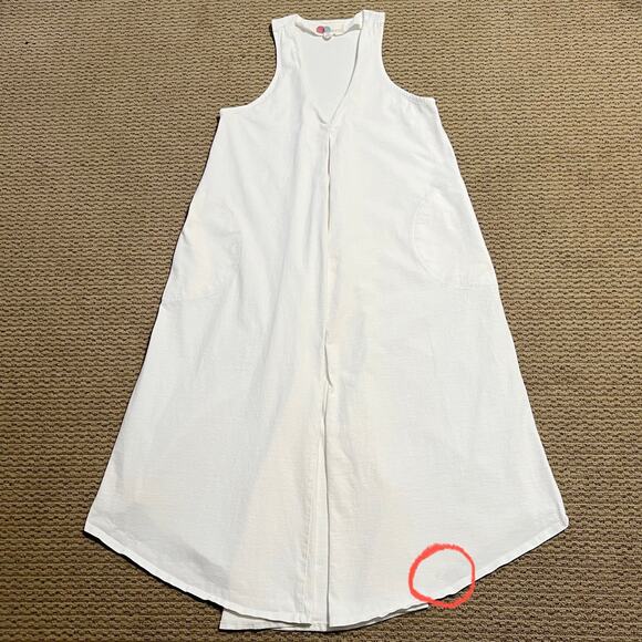 Free‎ People FP Beach Women's Luisa White Pleated Sleeveles Midi Dress Sz Small - Picture 11 of 12